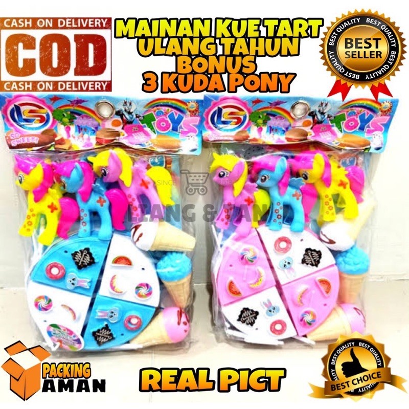 MAINAN ANAK KUE TART + KUDA PONI MAINAN ANAK PEREMPUAN MAINAN MURAH MAINAN MASAKAN MAINAN TERBARU