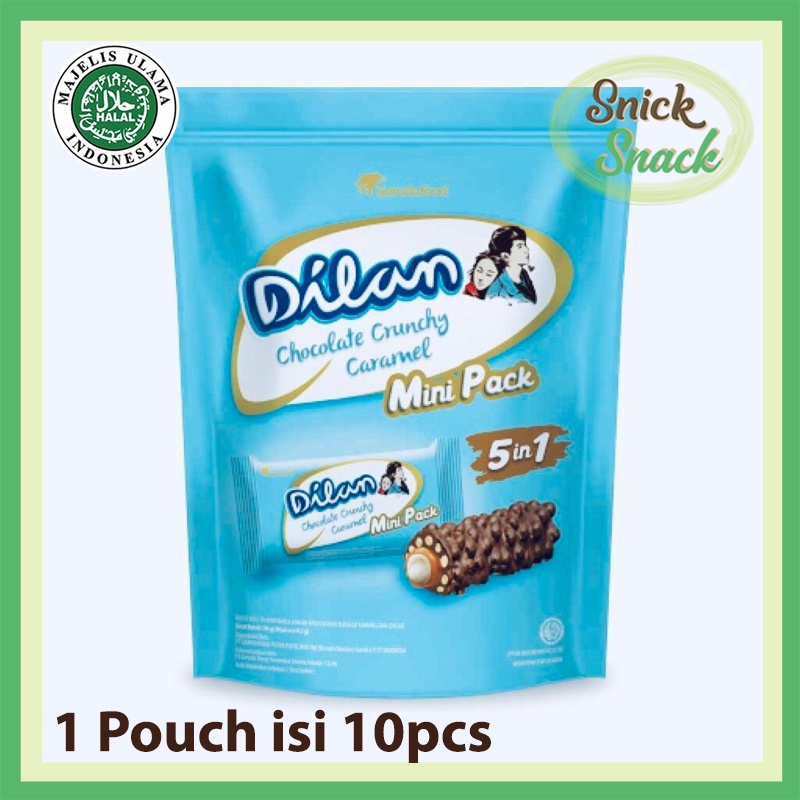 

Dilan Wafer Coklat Chocolate Crunchy Bar Caramel Crispy Pouch isi 10 pcs Sharing