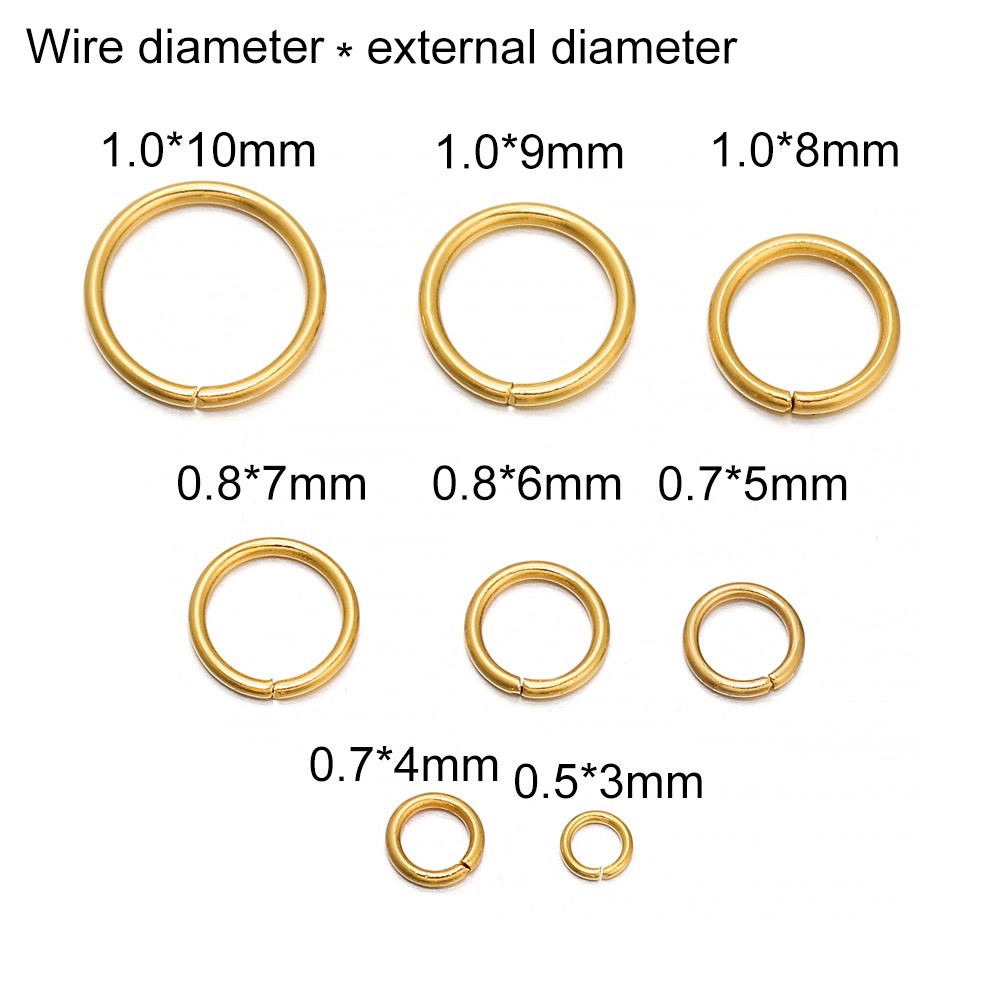 Cincin tunggal emas / cincin penghubung bahan stainless steel untuk bahan aksesori diy