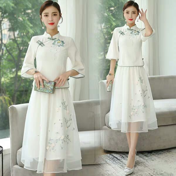 2022 new dress Hanfu women's improved Republic of China style spring and summer cheongsam retro thin