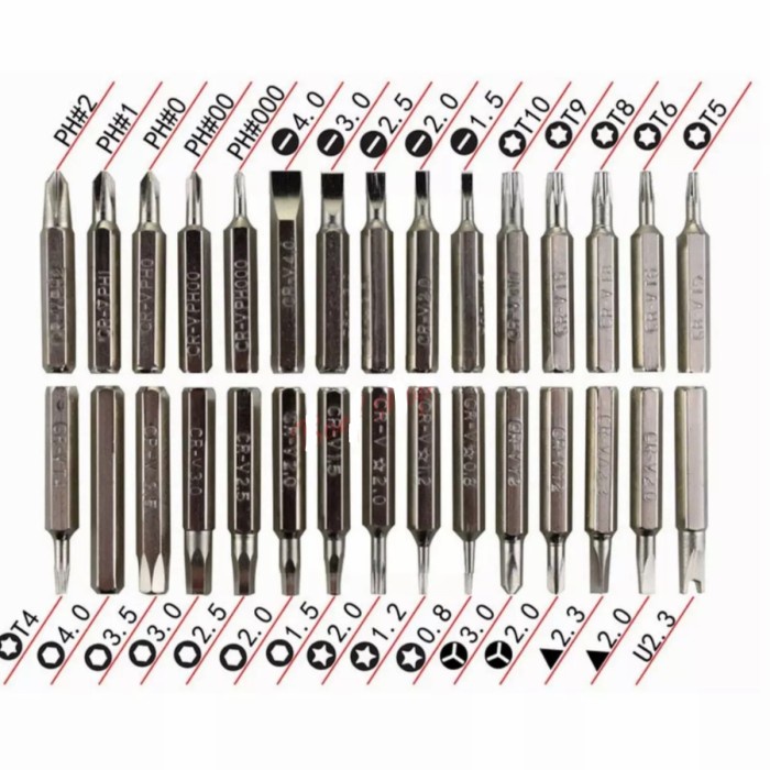 obeng kecil set 30 in 1 untuk smartphone android laptop kacamata pc