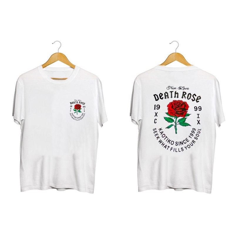 KAOS MAWAR MERAH DISTRO BAJU KAOS T SHIRT PRIA WANITA DISTRO GAMBAR BUNGA MAWAR ROSE MERAH XXL MURAH