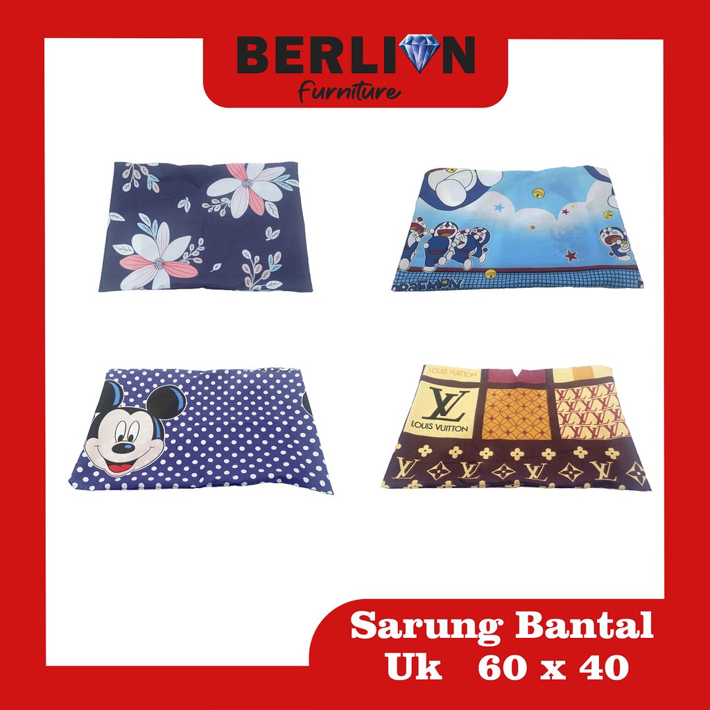 Sarung bantal katun karakter motif terbaru ukuran 60 x40 cm