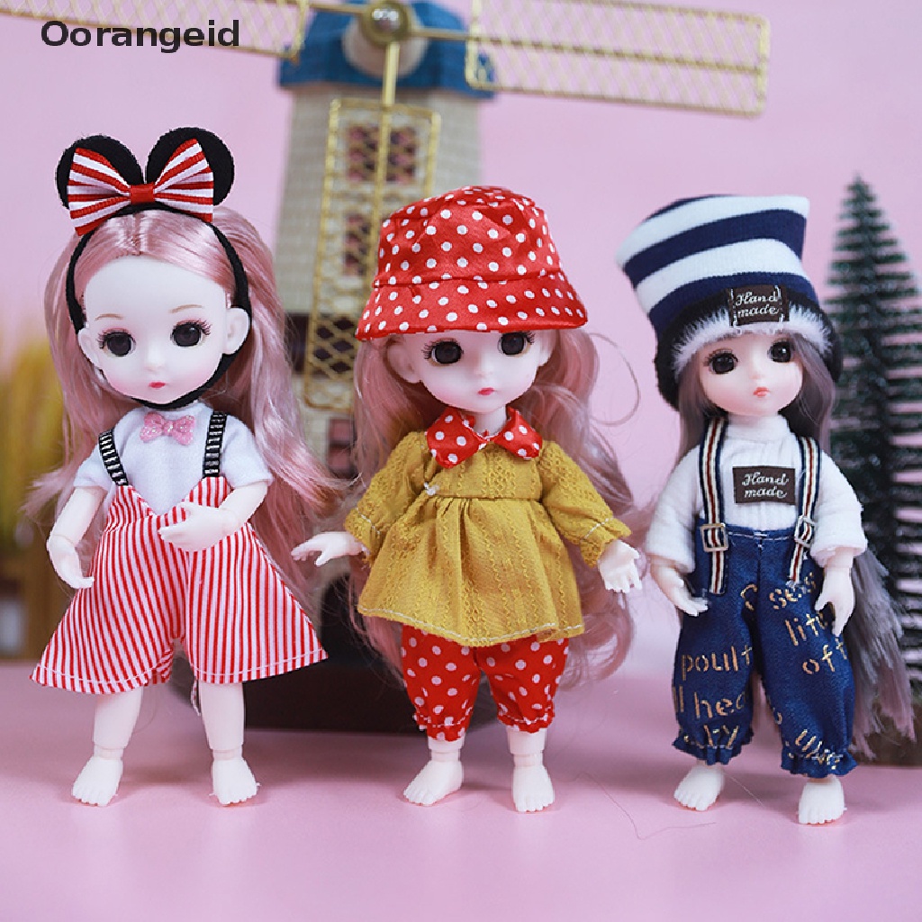 Orangexgood 1 Set Mainan Dress Mini Tanpa Lengan + Topi Kupluk Ukuran 16cm Untuk Aksesoris Boneka