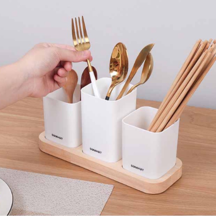 Taffhome Rak Dapur Tempat Sendok Garpu Kitchen Organiser