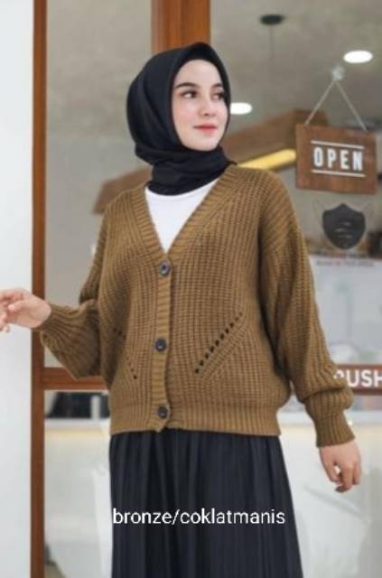 Cardigan Rajut Motif DHIYA | type 3 Get | Rajut TEBAL Premium | Pakaian Rajut Atasan Wanita