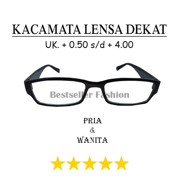 KACAMATA PLUS (+) RABUN DEKAT UKURAN  +0.50 S/D +4.00 UNTUK PRIA DAN WANITA KACAMATA BACA FULL PLUS BINGKAI HITAM PERSEGI PANJANG FREECASE