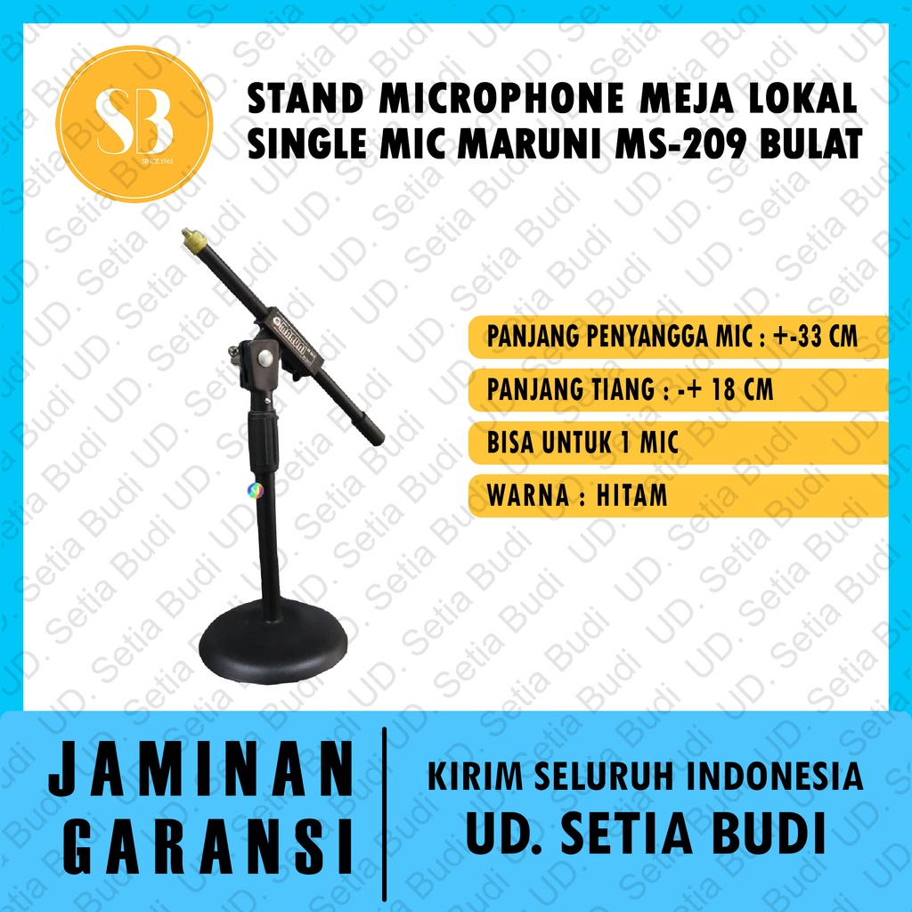 Stand Microphone Meja Lokal Single Mic Maruni MS-209 Bulat