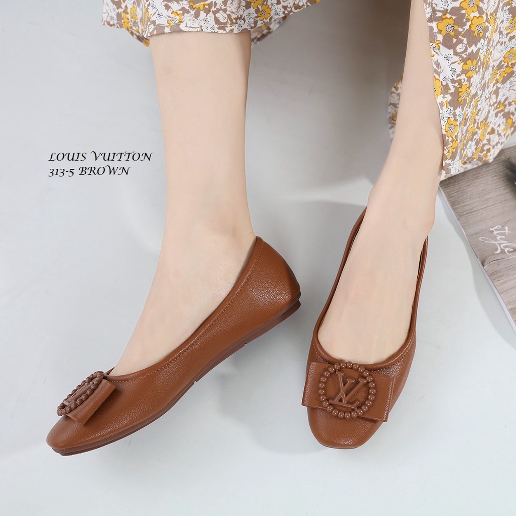 SEPATU WANITA FLAT SHOES KULIT 313-5