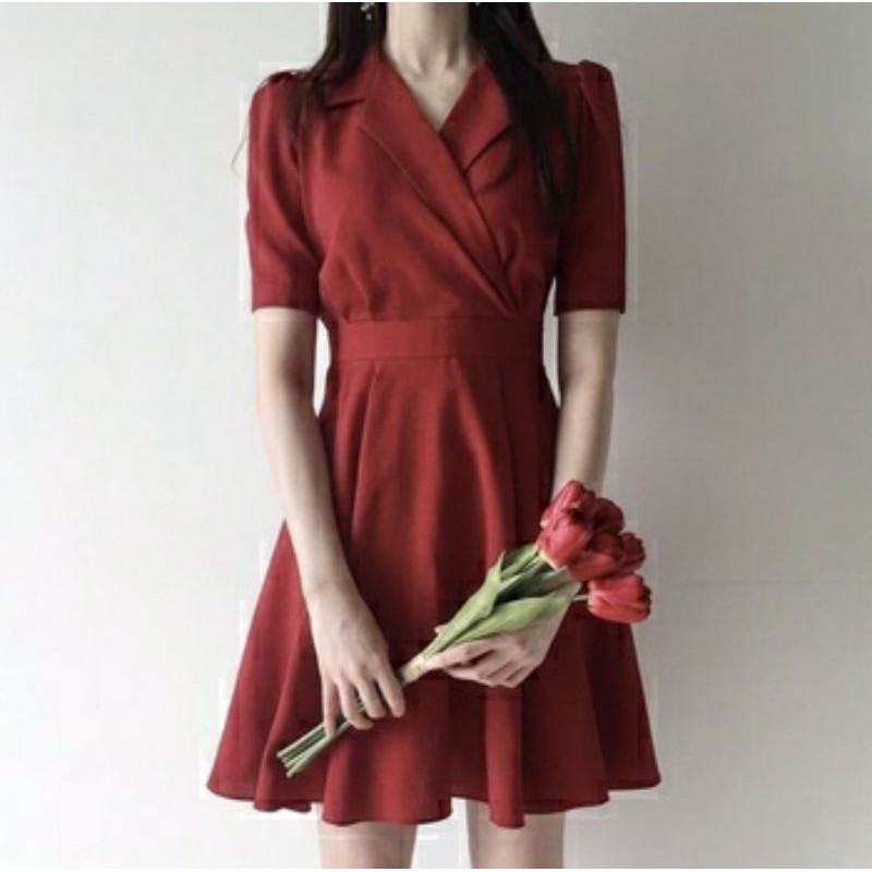 DRS JEVANA OZ MAROON / DRESS MIDI DRESS