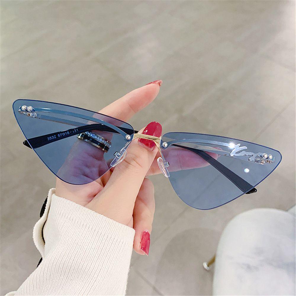 Lily Retro Kacamata Fashion Tanpa Bingkai Kacamata Wanita Shades