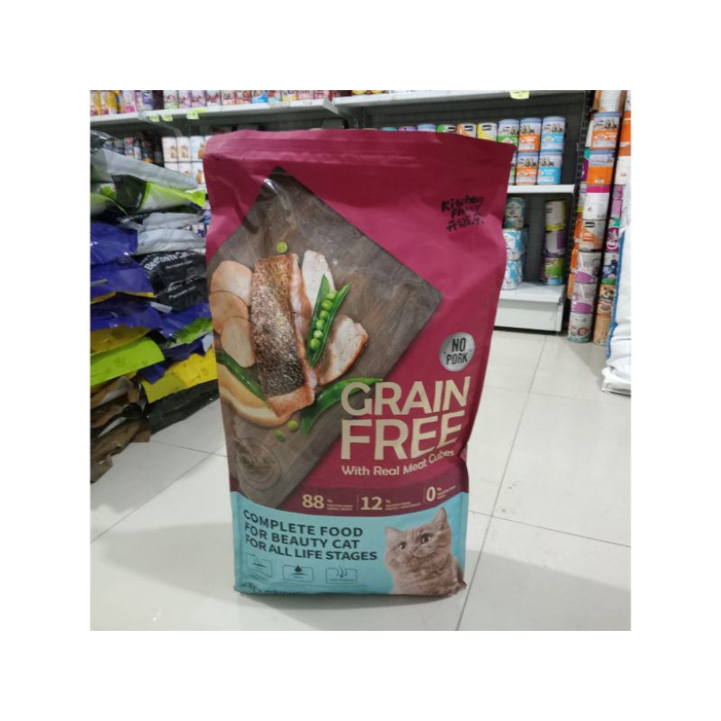 Kitchen Flavour Grain Free Beauty Cat All Stage 8kg (Go-jek only) makanan kucing segala usia kf grain free dry catfood