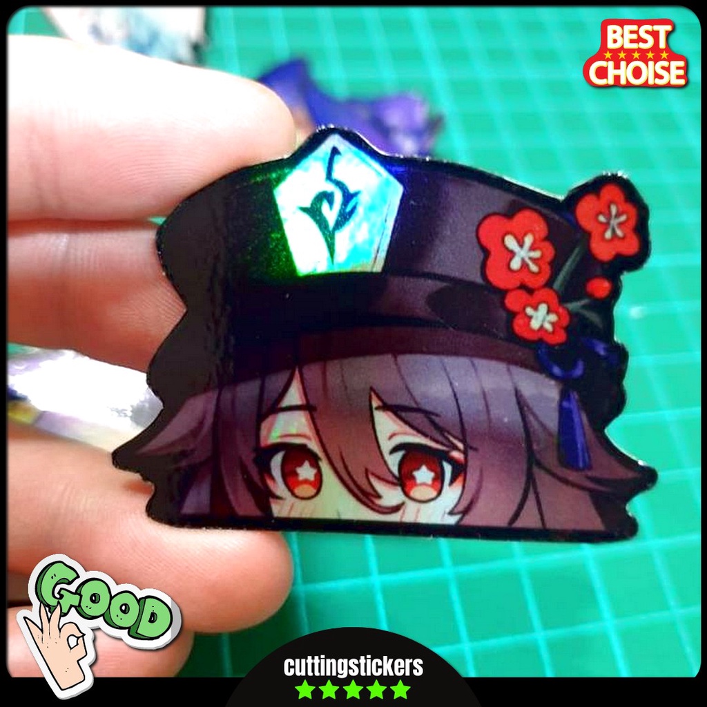 Stiker Sticker Hologram Anime Peeker Genshin Impact Part 1 Hu Tao