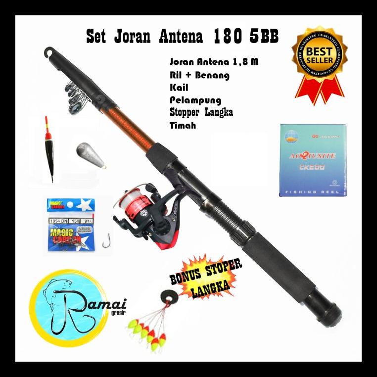 STOK BARU SET ALAT PANCING TERMURAH DENGAN JORAN ANTENA 180 TERBAIK KEKUATAN 5KG ALAT PANCING TERMUR