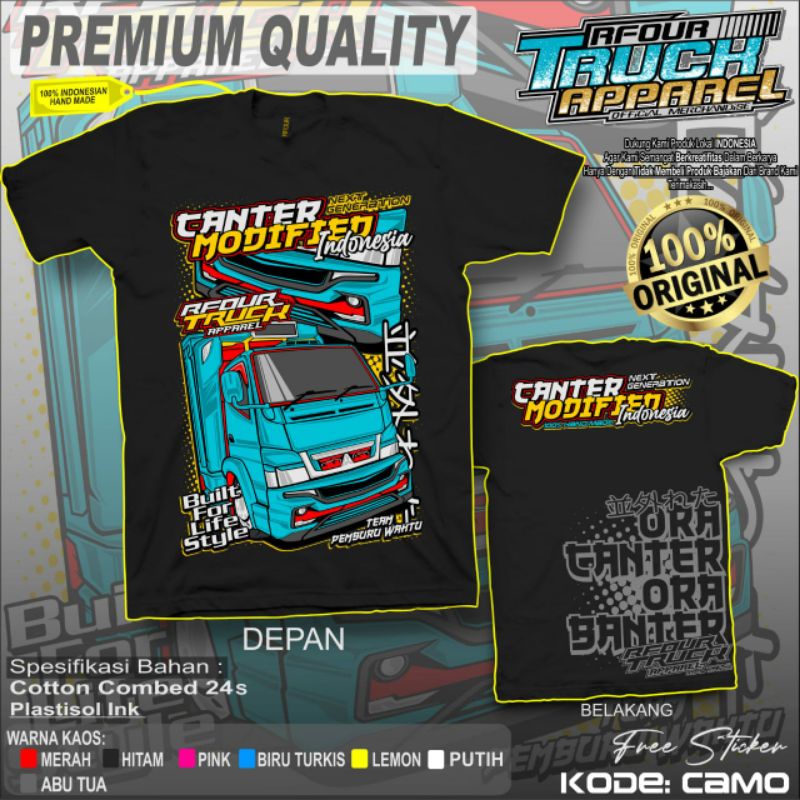 T-Shirt Kaos Distro Sopir Truk Indonesia Canter Mania