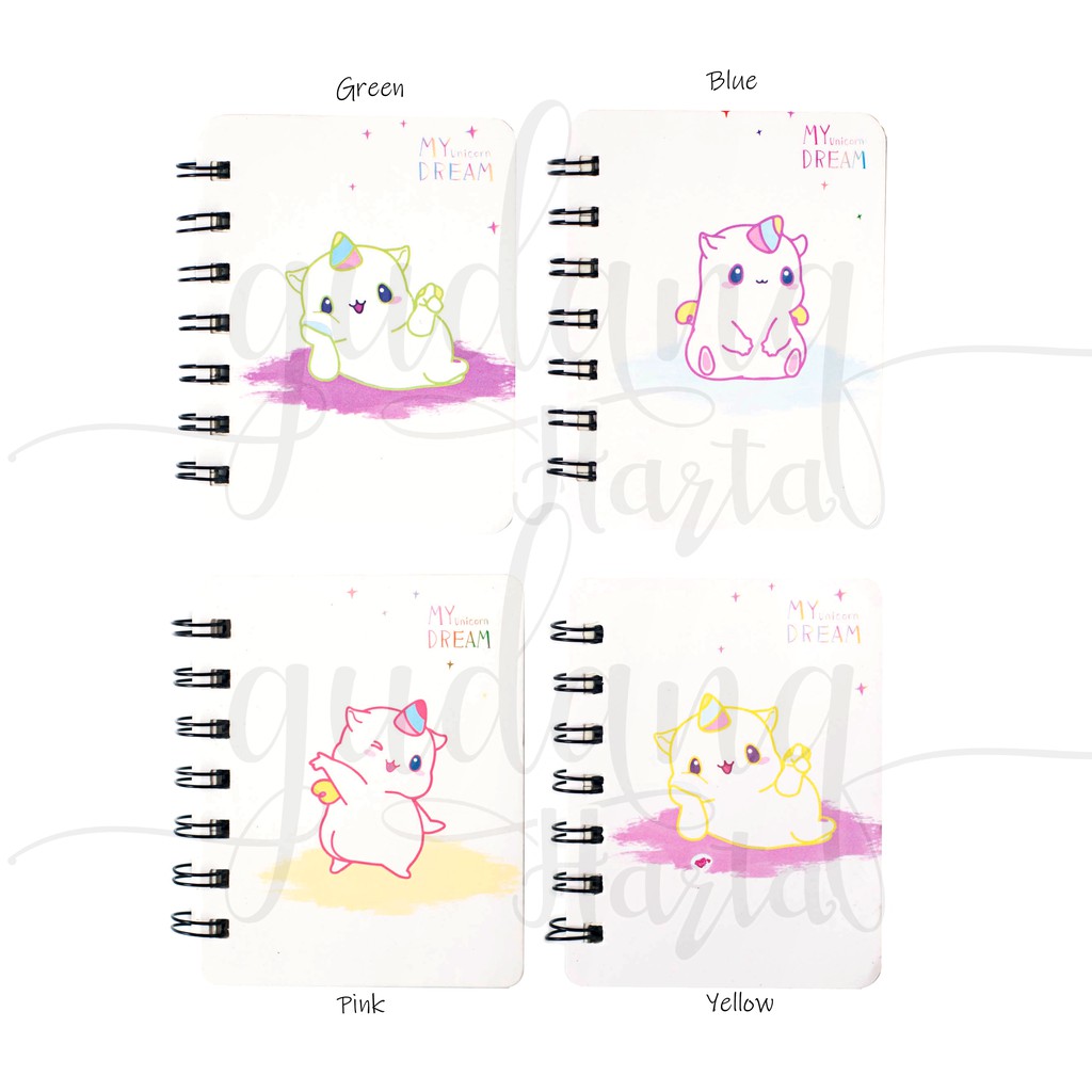 Notebook Spiral Mini Chubby Unicorn Buku Catatan Lucu Notes Unik GH 308044