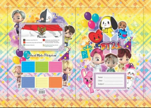 SAMPUL BUKU TULIS BT21 1pak isi 20