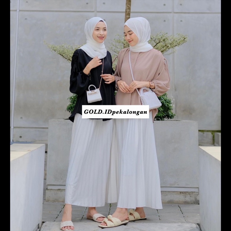 SANI TOP BLOUSE CRINCLE // BLOUSE TALI SERUT// BLOUSE SERUT TANGAN// KEMEJA SERUT CRINKLE AIRFLOW// HELWA SHIRT KEMEJA SERUT CRINKLE AIRFLOW// ATASAN WANITA LENGAN PANJANG// MISTY BLOUSE SERUT