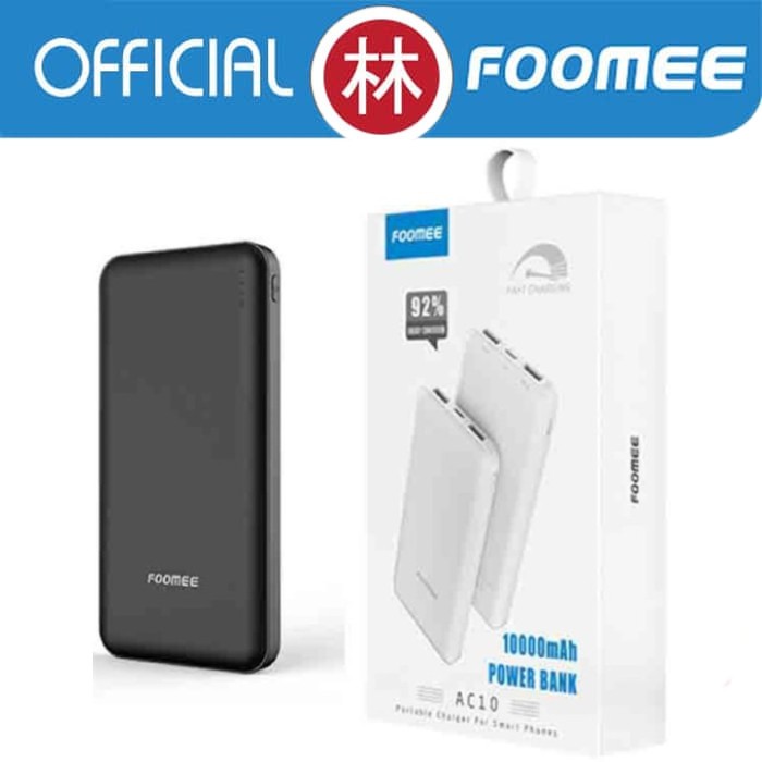 Foomee AC10 10000mAh Dual Output &amp; Input Fast Charging 2.4A Powerbank