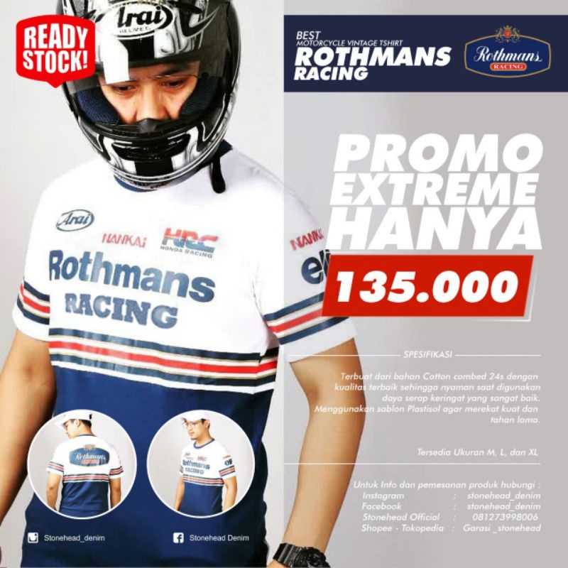 PROMO EXTREME TSHIRT ROTHMANS SHORTSLEEVE ORIGINAL BY STONEHEAD / KAOS ROTHMANS / KAOS VINTAGE / KAO
