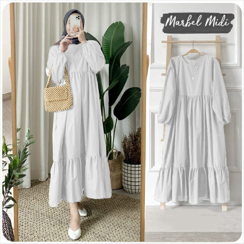 GAMIS MARBEL MIDI DRESS FASHION MUSLIM PREMIUM