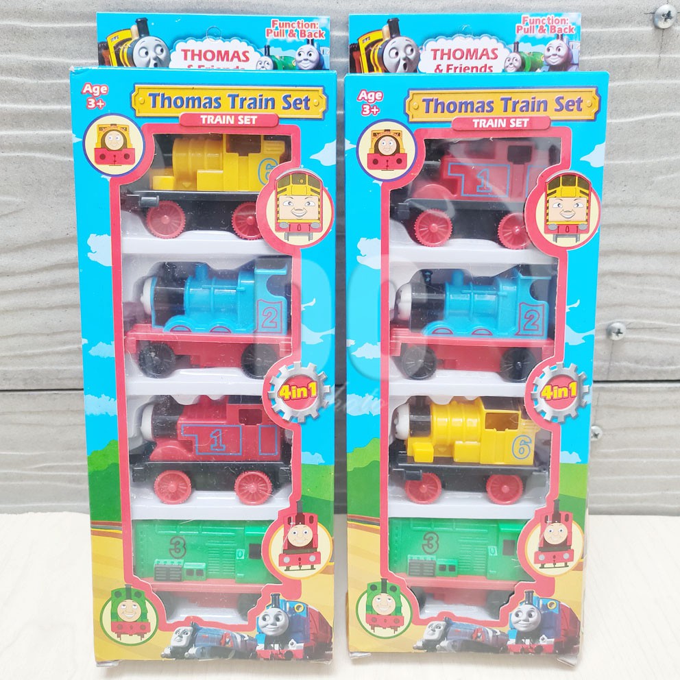 Thomase Tomase Tomas Thonas Train Set 4in1 Mainan Lokomotif Kereta Api Thomas &amp; Friends