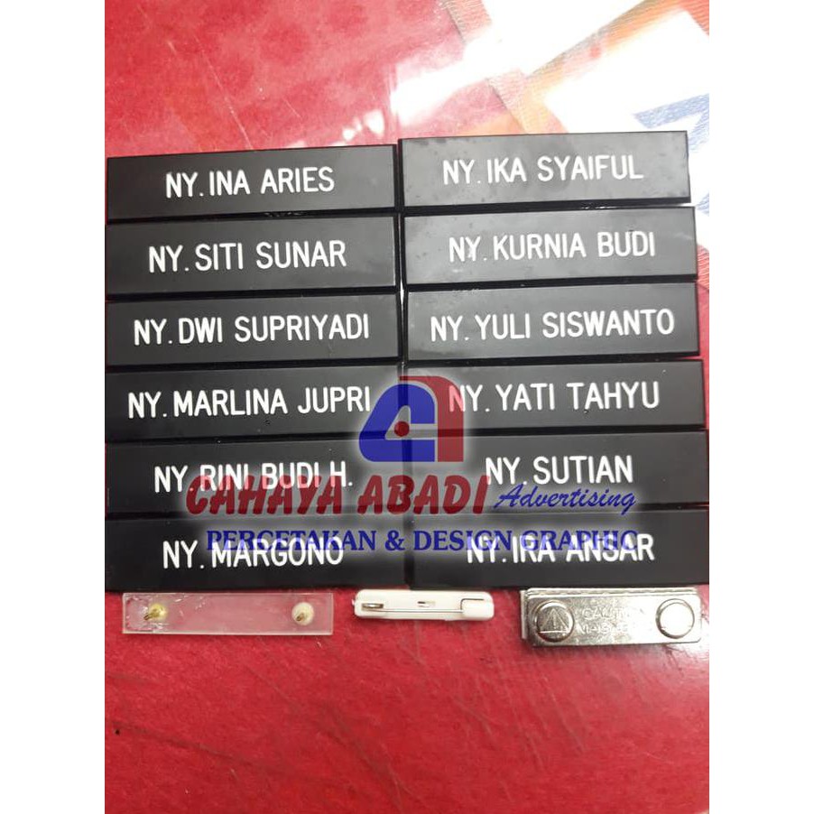 

Nama dada atau Name Tag atau Papan Nama Nyonya - PENITI TERLARIS