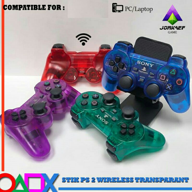 Stick ps 2 original / Stik ps2 wireless / Playstation 2 Joystick / Stik pc transparant warna