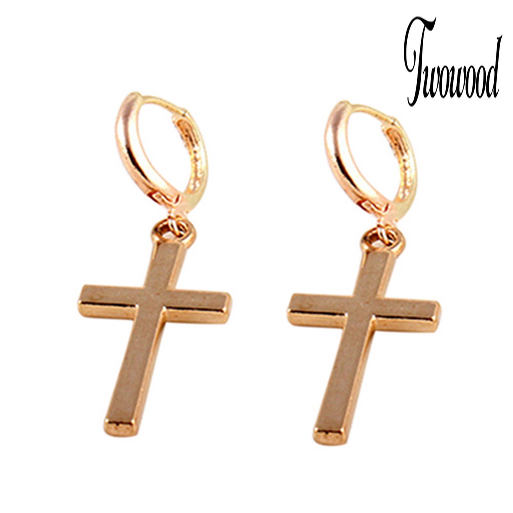 Anting Bentuk Salib Bahan Alloy Untuk Wanita