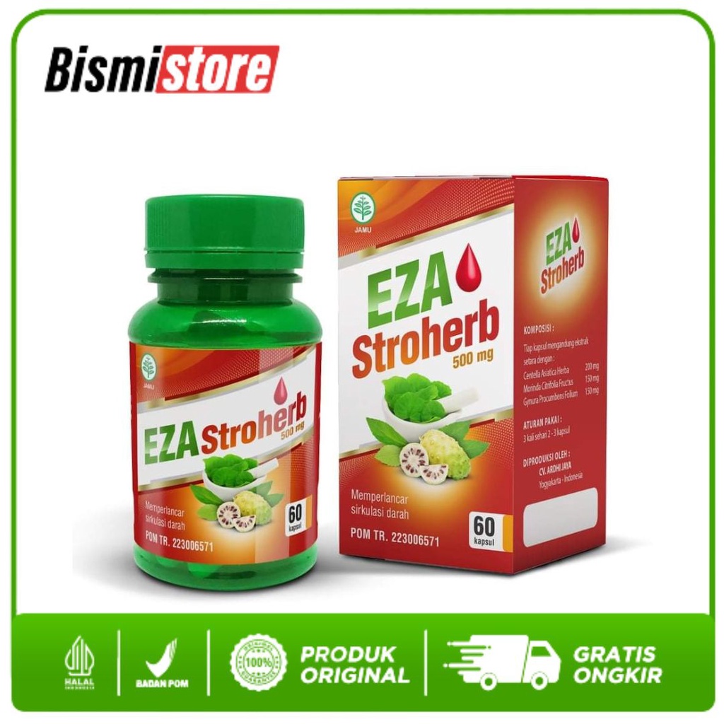 Kapsul STROHERB EZA isi 60 Obat Sirkulasi Darah Paling Ampuh Original