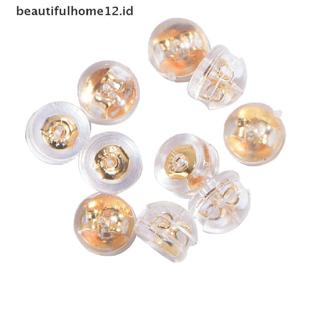 【beautifulhome12.id】 10Pcs Soft Clear Earnuts Earrings Backs Plugs Stoppers Findings Useful Jewelry .