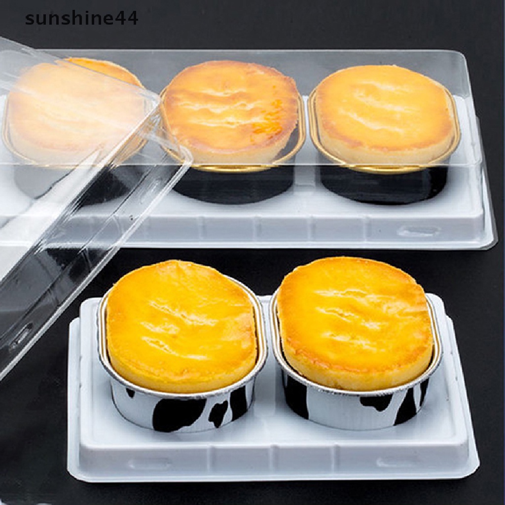 Sunshine 10pcs Cup Cetakan Kue Bahan Aluminum Foil Tahan Panas Dengan Tutup