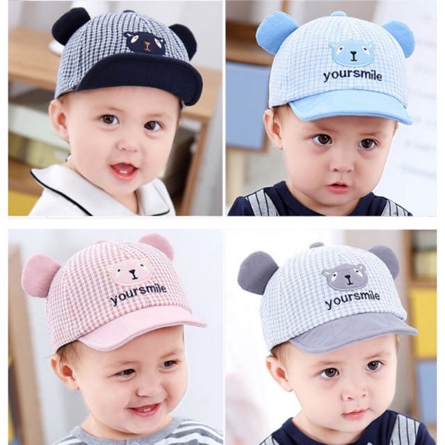 (Kiddiwear) TOPI ANAK  Your Smile / TOPI BERUANG kotak&quot;