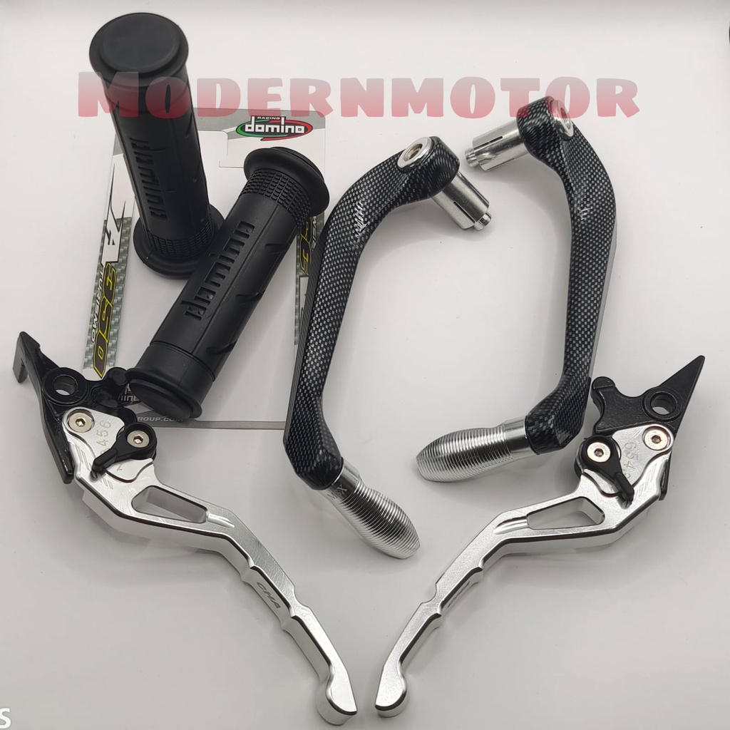 [HEMAT 3in1] Proguard Carbon Sabit + Handgrip Domino + Jalu as + Handle Variasi CNC Nmax PCX Aerox Vixion Beat Mio Vario Tiger Mx Lexi Vario150 CBR R15 v3 Fu Mio j Rx king ADV Freego