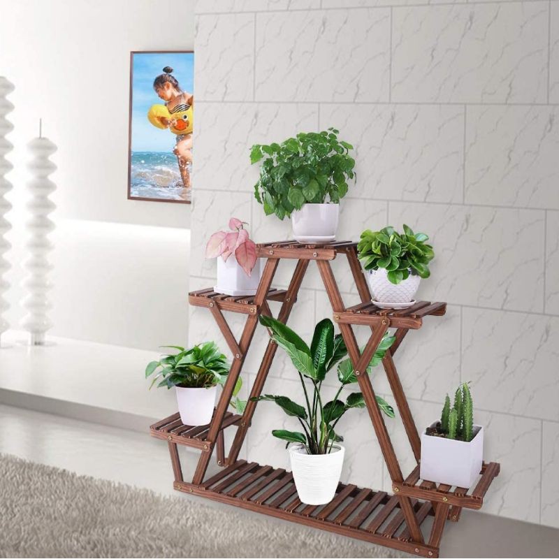 Rak Bunga Kayu  Minimalis 6 Susun 6 Tatakan