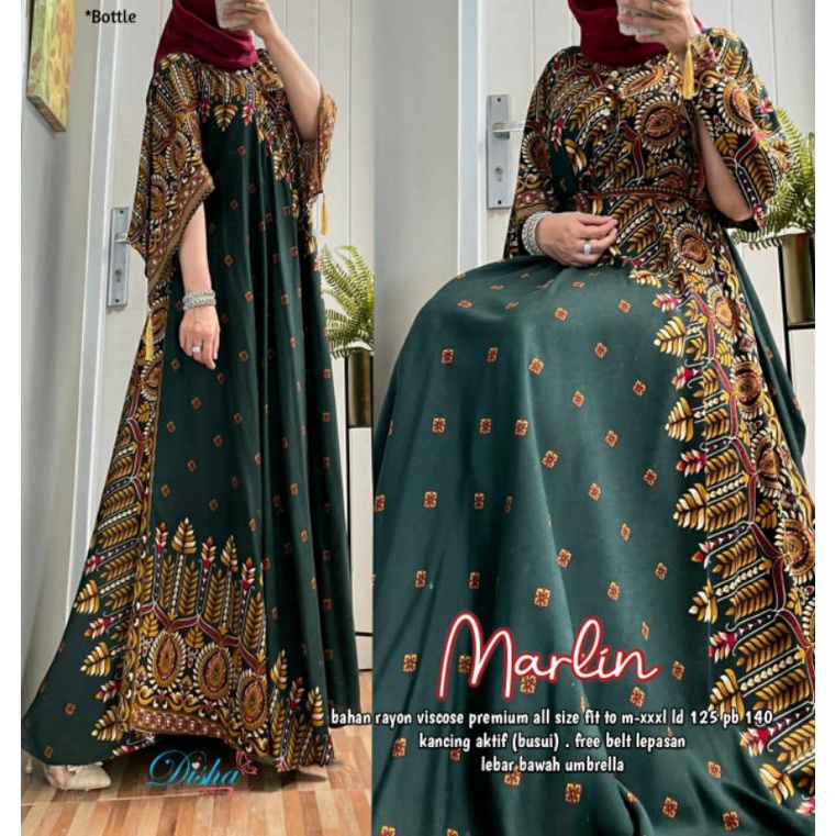 Gamis Wanita Maxy Dress Jumbo Marlin By Disha Ld 125