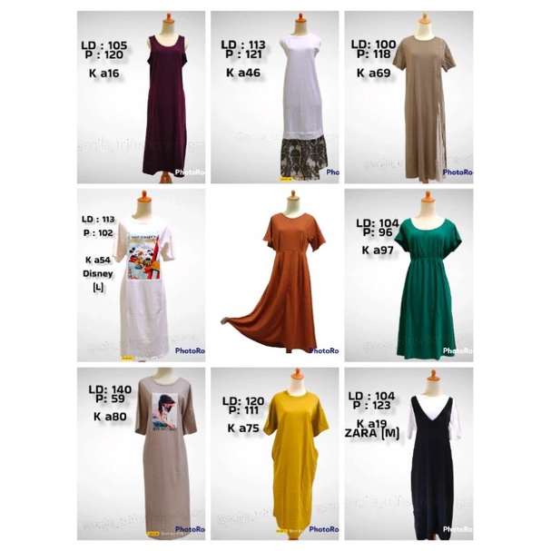 Dress kaos / dress preloved / long dress kaos /  dress LD 100 - 150