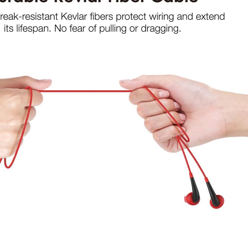 ♫ Oraimo Headset / In-Ear Earphone / Handsfree dengan Mic Universal 3.5mm OEP-E21N Black & Red ℮