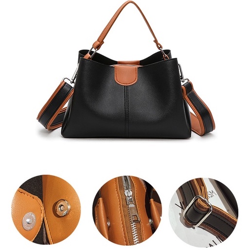 Satu7an T211 Tas Selempang Wanita Fashion Style Top Handle Bag Tas Import Wanita Sling Bag Kulit PU