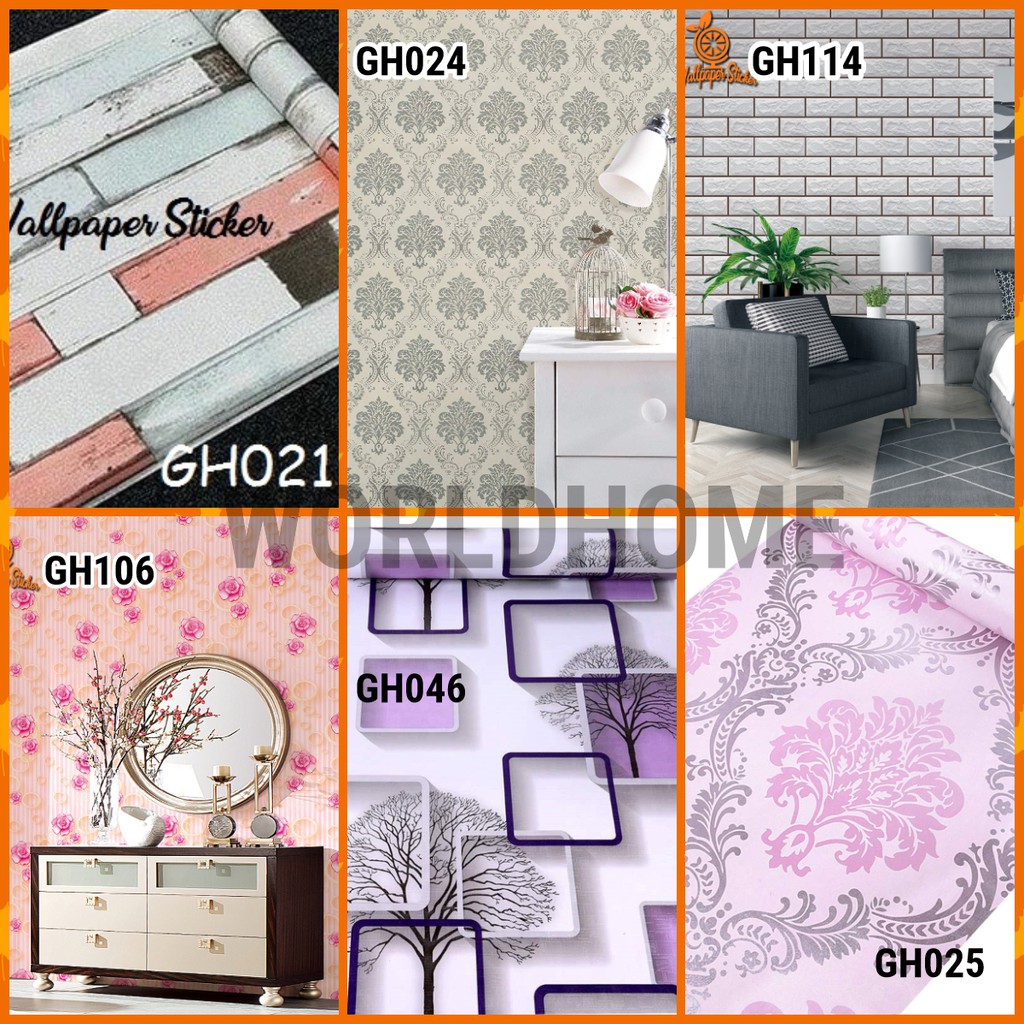 Wallpaper Dinding Wallpaper Stiker Wallpaper dinding Anak Gh Premium Quality 45CM x 8Mtr Shabby Chic (Batik Elegan)