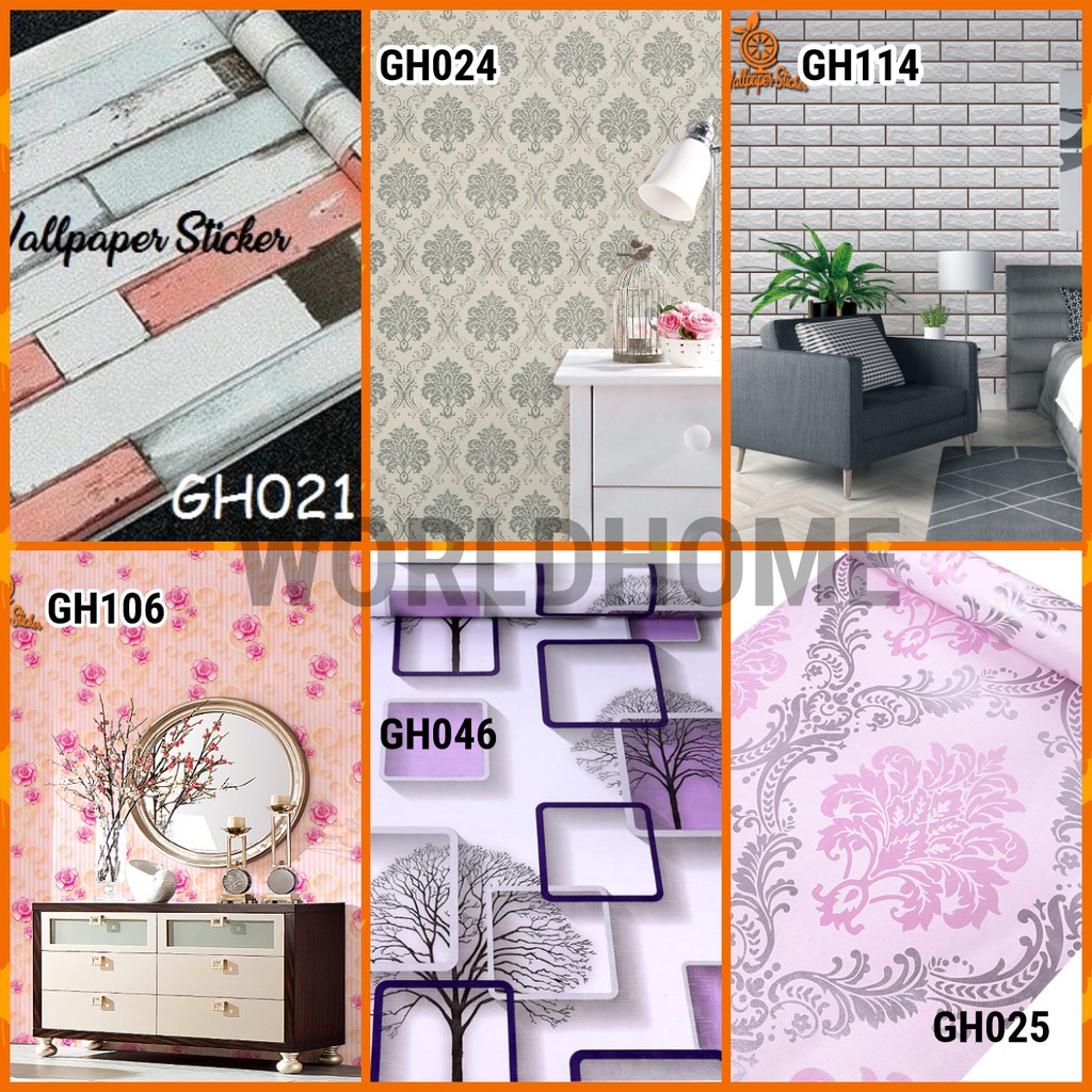 Wallpaper Dinding Wallpaper Stiker Wallpaper dinding Anak Gh Premium Quality 45CM x 8Mtr Shabby Chic (Batik Elegan)