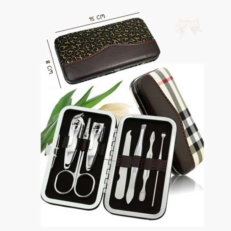 Manicure Pedicure 7 In 1 Tool Set Professional 7 Pcs Dompet Gunting Kuku