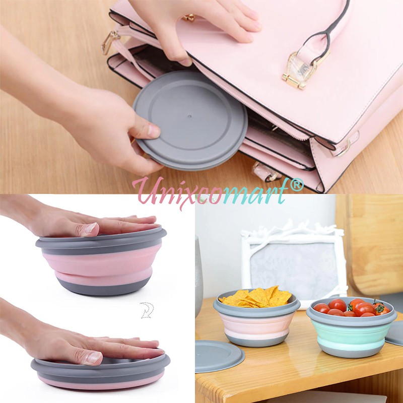 Toples Mangkok Lipat Silicone Portable 3 in 1 Set Folding Bowl Silikon