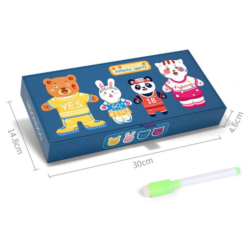 animal magnetic puzzle / mainan pasang baju / white board toys / mainan magnet