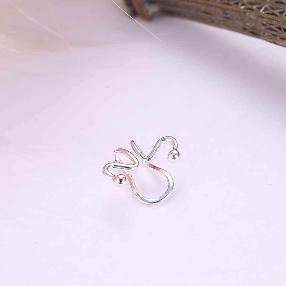 Hu Hu Hu Hu Hu Alat Bantu Pasang Kacamata♡ Anting Klip Tanpa Tindik Desain Geometri Simple Untuk Wanita