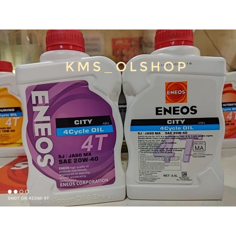 Oli ENEOS City 4Cycle Oil 4T S/JASO MA SAE 20W-40 0.8 Liter Pelumas Mesin Motor 800 ml