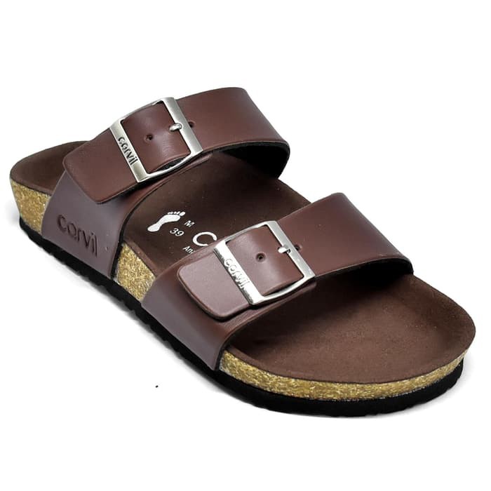 MURAH SENDAL / SANDAL SLOP PRIA CWO LEBARAN PUASA CARVIL PRIA KENZO-02 BROWN - Cokelat, 39 RAMADHAN