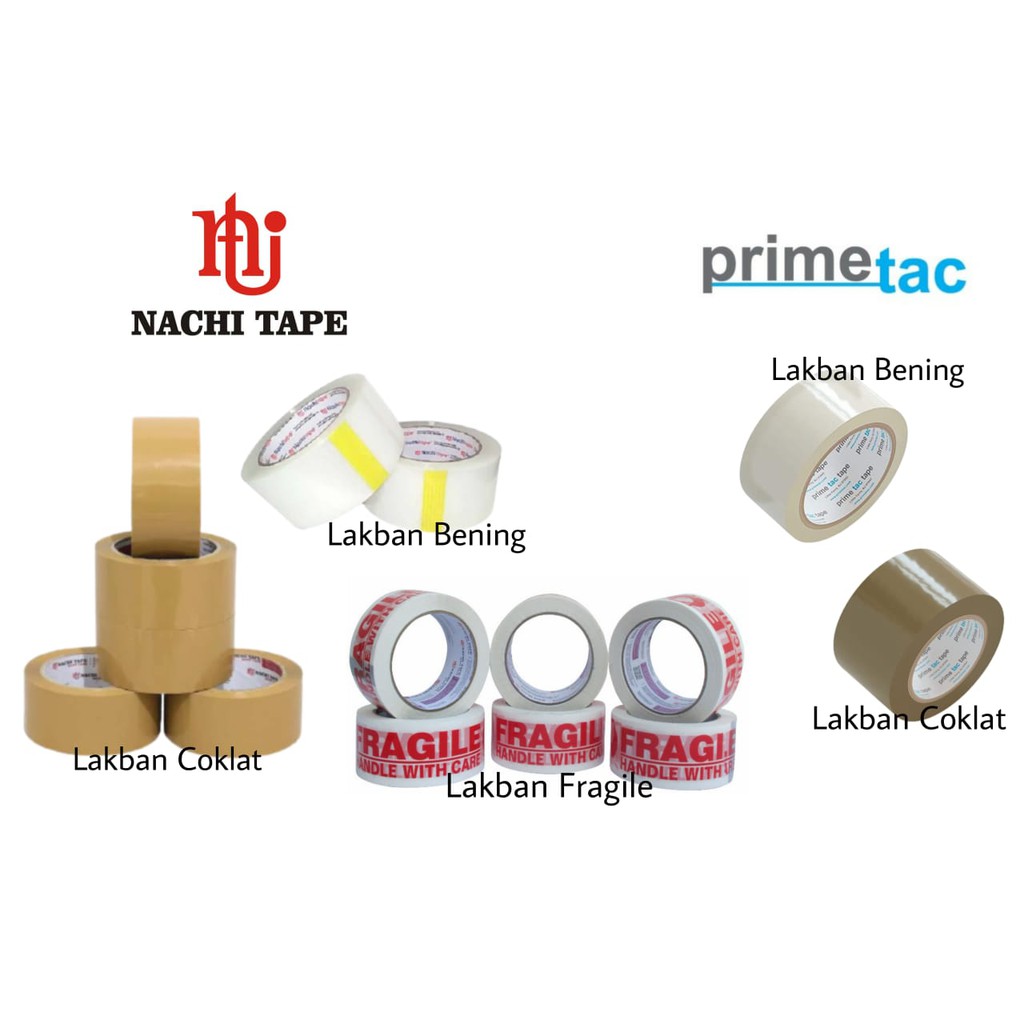 

[] NACHI / PRIMETAC LAKBAN 100 YARD BENING/COKLAT/LAKBAN BESAR/ISOLATIP/ISOLASI