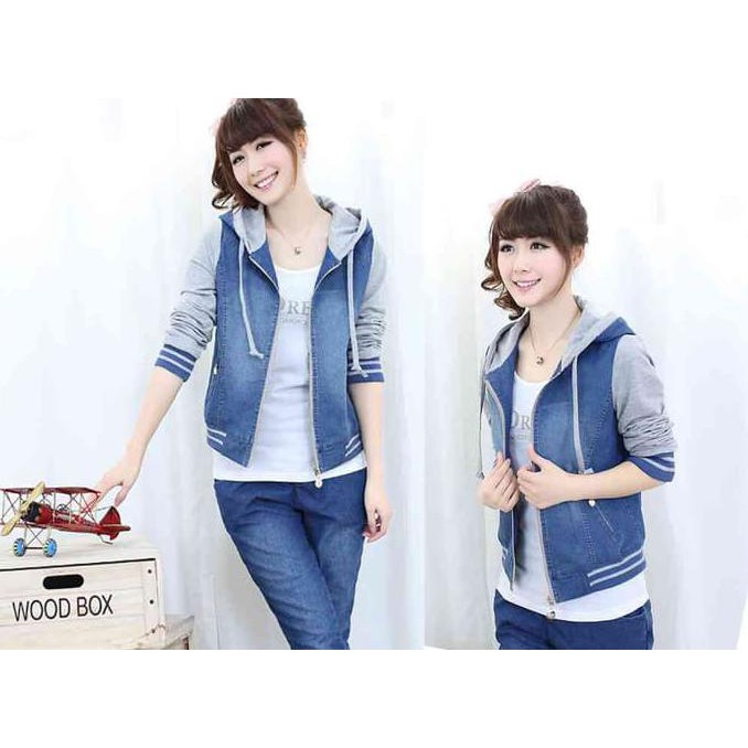 JAKET HOODIE WANITA JEANS ABU / ADIDAS MERAH TAS TRAVELBAG BEST QUALITY