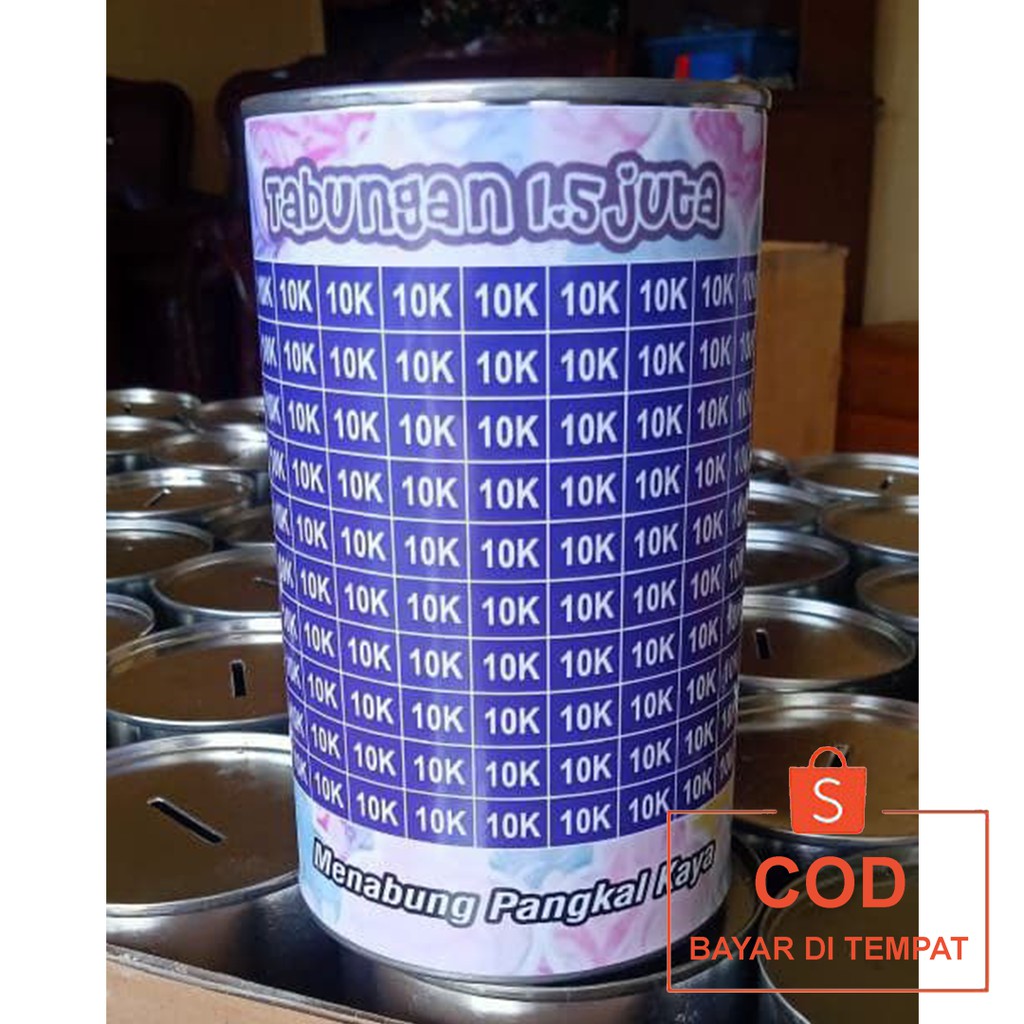 ✅COD Celengan Tabungan Challenge Tantangan Menabung Target Viral Kaleng Custom Unik Buka Tutup Murah-1,5 JUTA (10K) BIASA